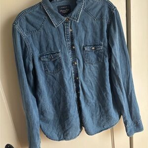 American Eagle Outfitters Classic Blue Denim Shirt